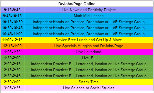 DeJohn/Page online schedule DeJohn/Page online schedule